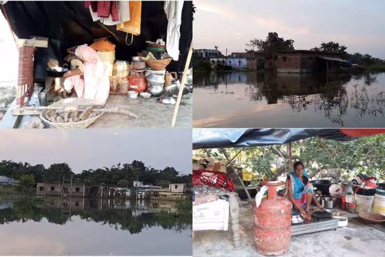 गोपालगंज : गंडक के जलस्तर में कमी, लेकिन अब भी कई लोग मुश्किलों में फंसे हैं